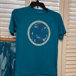 Under Armour Blue Short Sleeve Tee with Circular Graphic